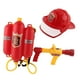 thumbnail image 4 of Juego de juguetes de agua de bombero, juego de rol, disfraz de para niños, rociador de agua para piscina, playa, patio, parque, 4 of 9