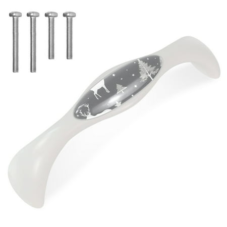 

4 Pieces，Cabinet Handles Cabinet Pulls Drawer Pull Christmas Mountains Moon Tree