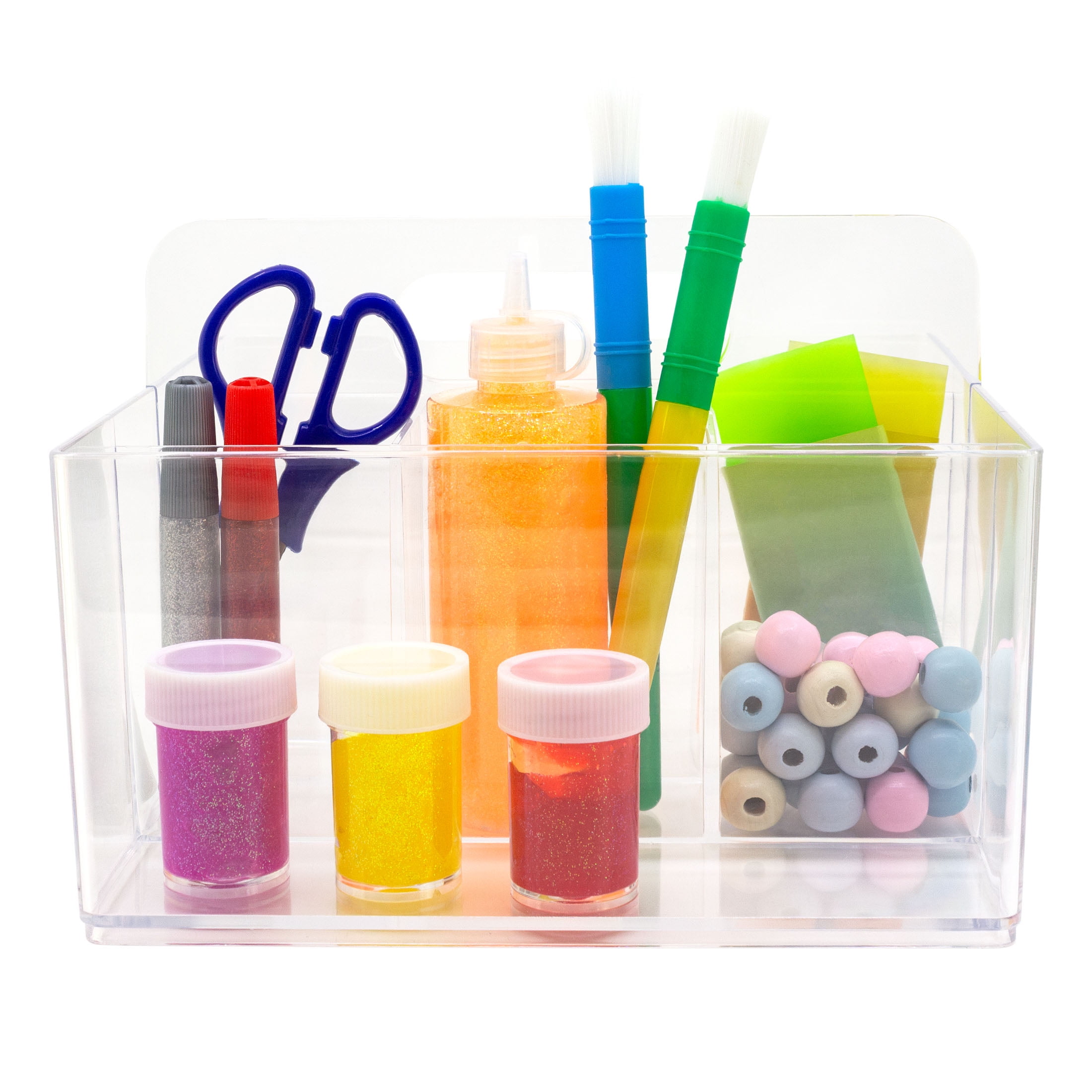 Swissco Portable Storage Caddy Organizer Caddy for Arts and Crafts, School Supplies, 8 Sections, Clear