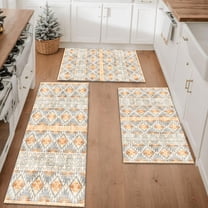 Farmhouse Kitchen Rugs Set 3 Piece, Boho Kitchen Mats for Floor, Non-Slip Kitchen Rug Waterproof Mats for Kitchen, Runner Rugs for Hallway Laundry Holiday Sink Decor
