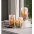 thumbnail image 6 of Plow & Hearth Flameless Pillar Candles with Floral Designs, Set of 3, 6 of 9