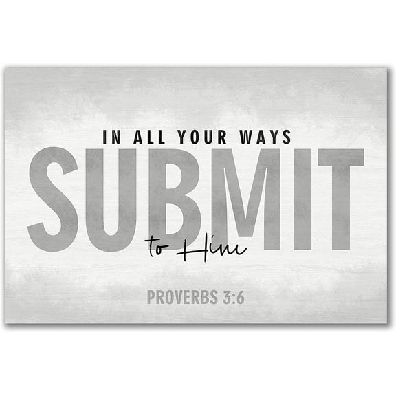 In All Your Ways Submit Rustic Wood Sign 12x18