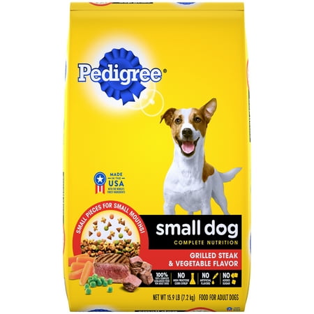 PEDIGREE Small Dog Adult Complete Nutrition Grilled Steak and Vegetable Flavor Dry Dog Food 15.9 (The Best Dog Food For Small Dogs)