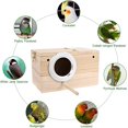 thumbnail image 4 of Caja nido para loros, jaula para cría de cacatúas, jaula para pájaros, incubadora de madera cálida para periquitos, tortolitos, cacatúas, pinzones, canarios (M), 4 of 5