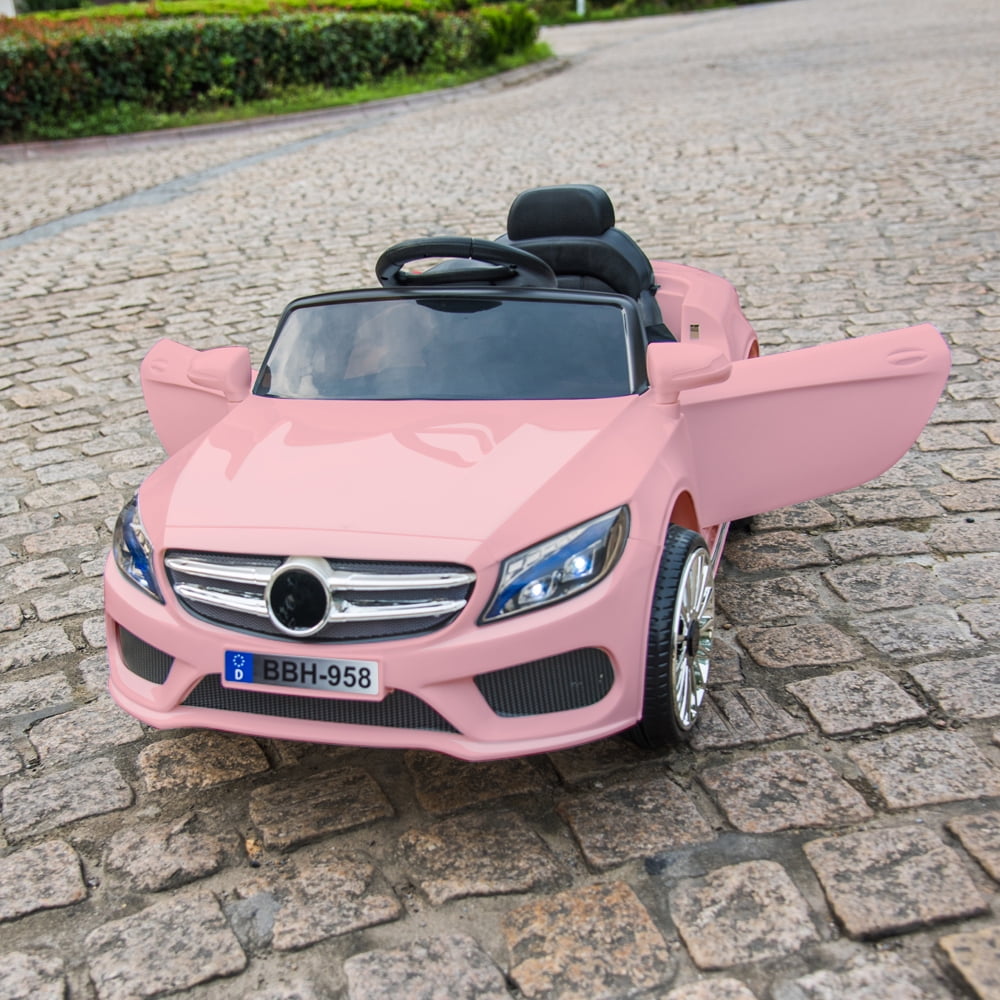 CIPACHO 12V Kids Electric Ride-on Car for Indoor Outdoor, Battery Powered Ride-On Vehicle for Child, Pink