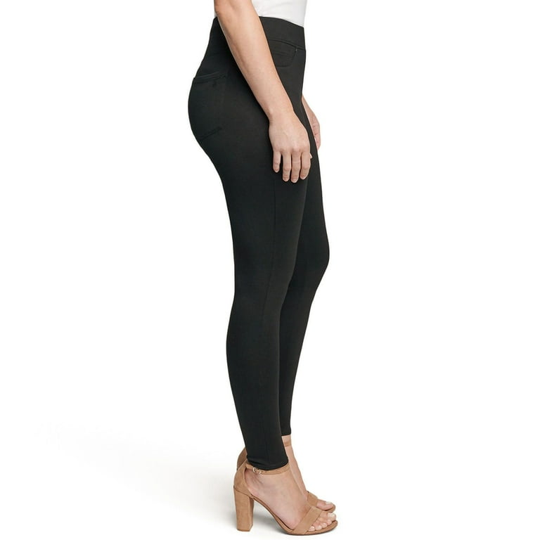 Seven7 Women's Pull On 4-Way Stretch Skinny Fit Ponte Legging Pants (Black,  S)