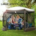 thumbnail image 3 of COBIZI 12'x12' Pop-up Gazebo Outdoor Camping Tent with 6 Sides Mosquito Netting, Waterproof, UV Resistant, Portable Screen House Room, Easy Set-up Party Tent with Carry bag, Ground Spike, Brown, 3 of 15