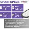 thumbnail image 3 of 18-Inch Chainsaw Chain 3/8LP .050 Gauge 62DL - Compatible with Poulan, Craftsman, Husqvarna Chainsaws - 2055 Poulan, 3 of 8