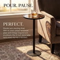 thumbnail image 2 of Table à Boisson Noire, Petite Table d'Appoint Ronde pour Intérieur et Extérieur avec Dessus en Verre et Design Vintage à Volutes, Table d'Extrémité Piédestal de 24,7 Pouces pour Salon, Patio, Table d'Accent Industrielle Moderne (Noir), 2 of 9
