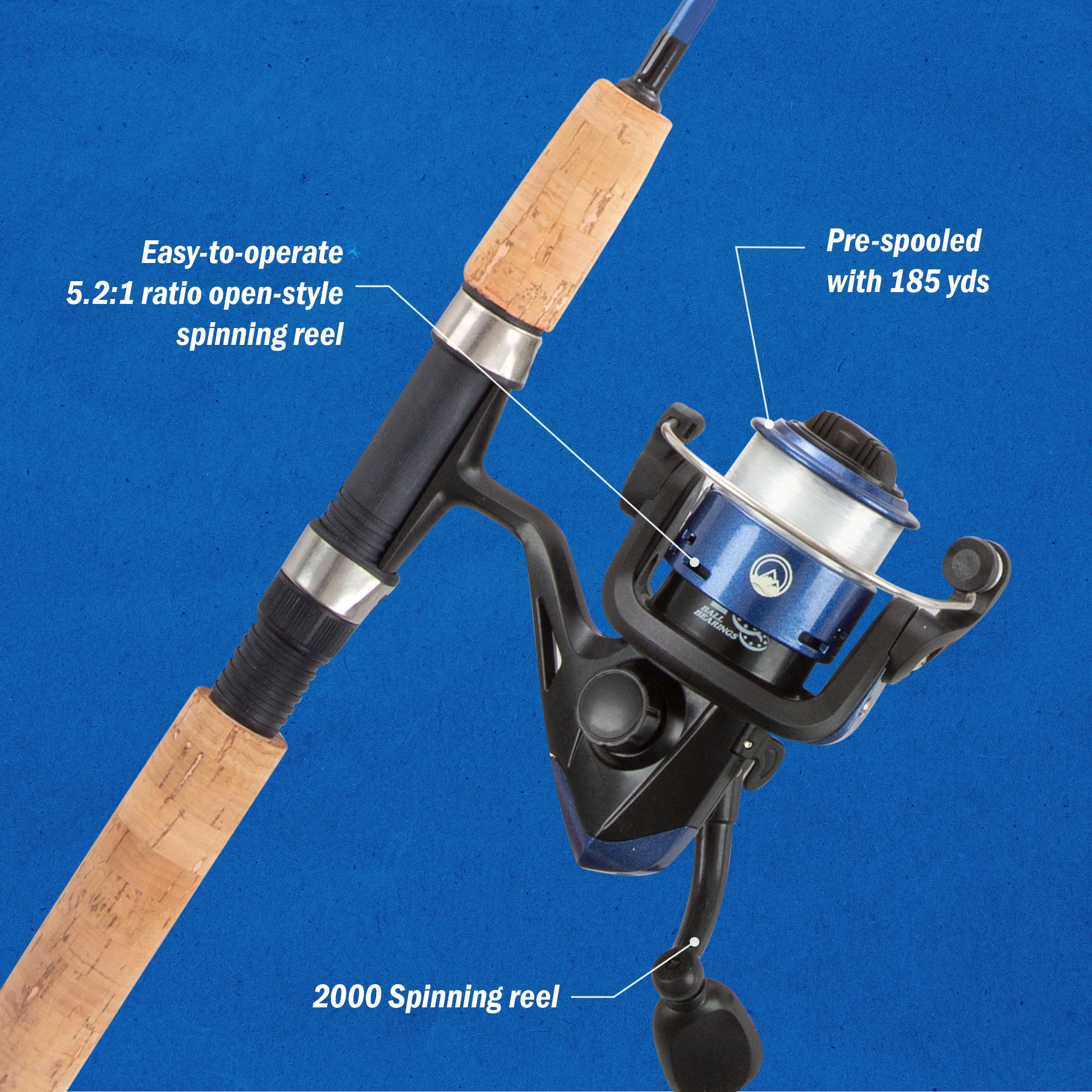 South Bend Red Worm Gear Fishing Rod Spincast Reel Combo Piece