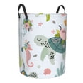 thumbnail image 2 of Balery Turtle and Sea Life Round Laundry Basket with Handles Waterproof Freestanding Laundry Hamper for Clothes Toys in the Dorm and Family-Medium, 2 of 8