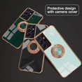 thumbnail image 6 of for Galaxy S22 Ultra Case with Ring, Built-in Rotation Finger Ring Kickstand Cover with Shiny Plating Rose Gold Edge Work with Magnetic Car Mount Slim Thin Bumper Case for Women Girls Black, 6 of 7