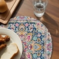 thumbnail image 4 of Round Placemats Boho Tribal Floral Pattern 15 inch Set of 6 Table Mats for Dining Table Vintage Ethnic Style Heat Resistant Non-Slip Kitchen & Home Decorative Place Mat Set, 4 of 8