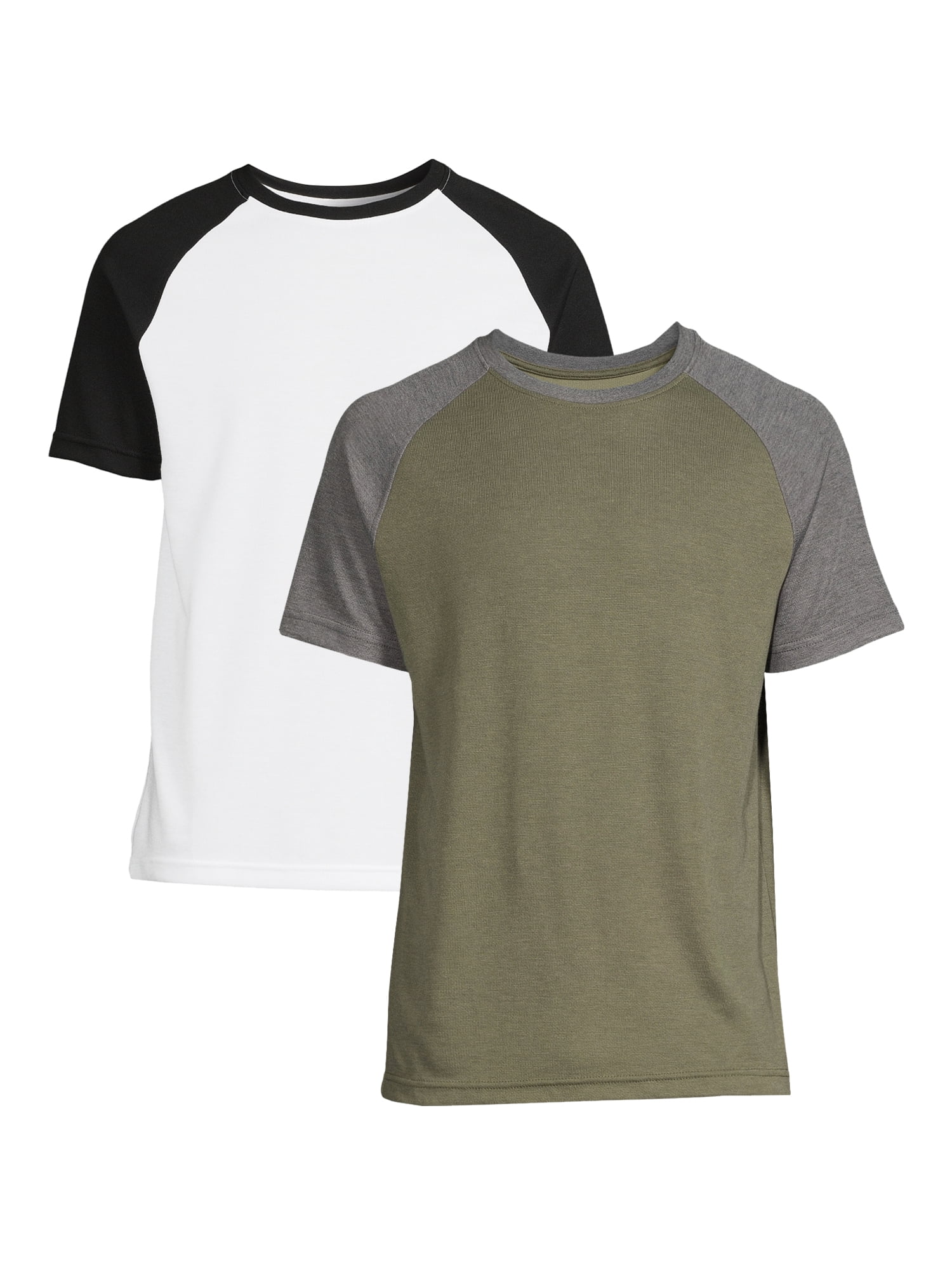 Men's and Big Men's Short Sleeve Raglan TShirt, 2Pack