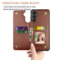 thumbnail image 2 of Takfox Leather Case for Galaxy A14 5G,Samsung A14 5G Phone Case,Luxury PU Leather Shockproof Protective Wallet Cover with Card Holder,Double Magnetic Clasp and Durable Folio Flip Slim Hard Case-Brown, 2 of 10