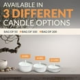 thumbnail image 2 of PAMI Premium White Tealight Candles 100-Pack – Unscented Paraffin Tea Lights with 4-Hour Burn Time, Beautiful Flame for Votive Holders, 2 of 7