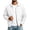 White, variant on Fnooota Men's Bomber Jackets, Lapel Collar Lightweight Long Sleeve Zip up Outerwear for Spring Fall Khaki Size S-3XL