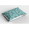 thumbnail image 2 of Ambesonne Japanese Wave Pillow Sham 2 Pack, Sea Dragon, 36"x20", White Teal and Grey, 2 of 3