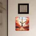 thumbnail image 3 of 14 Inch Wall Clock Battery Operated Square Clock Decorative for Office, Kitchen, Outdoor, Living Room，Eiffel Tower Maple Leaf Autumn Multicolor, 3 of 4