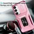 thumbnail image 2 of For Samsung Galaxy S25 Plus 5G Slim Fit Shockproof Hybrid with Slide Camera Cover & Rotated Ring Kickstand, [Military-Grade] Phone Case For Samsung Galaxy S25 Plus 5G 6.7",Pink,For Galaxy S25 Plus 5G, 2 of 8