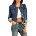 thumbnail image 4 of INSPIRE CHIC Women's Classic Long Sleeve Button Down Jean Denim Jacket, 4 of 6