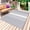 Gray, variant on Beige Striped Outdoor Rug 5x8 Ft - Reversible Patio Rug Outdoor Camping Rugs, Midnight Blue Geometric Simple Retro Washable Indoor Outdoor Area Rugs, Non-Slip Outdoor Carpet Runner for Deck/Porch