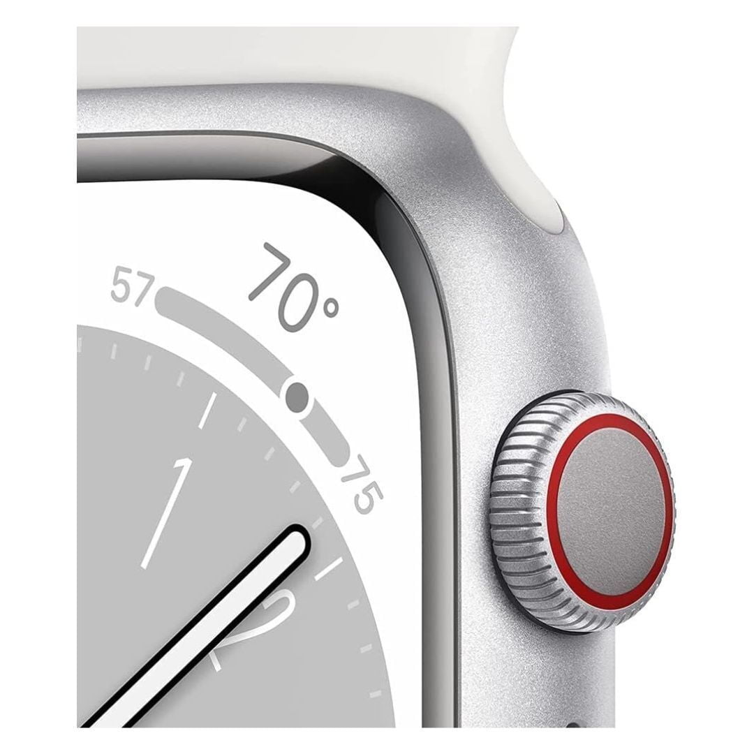 Restored Apple Watch Series 8 (GPS, 41mm) - Silver Aluminum Case - White Sport Band (Refurbished)
