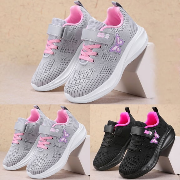 Sneakers for Girls Size 1, Kids Shoes Toddler Boys Girls Running Sports Strap Sneakers Children Breathable Casual Tennis Walking Athletic School Non- Lightweight Back To School