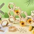 thumbnail image 4 of Hexagonal Wood Cake Stand with Bees Natural Wooden Cabochons and Acrylic Double-sided Tape BurlyWood 12x10.4x3.5cm Inner Diameter 9.6x8.4cm, 4 of 5