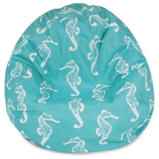 Majestic Home Teal Sea Horse Bean Bag Chair Lounger