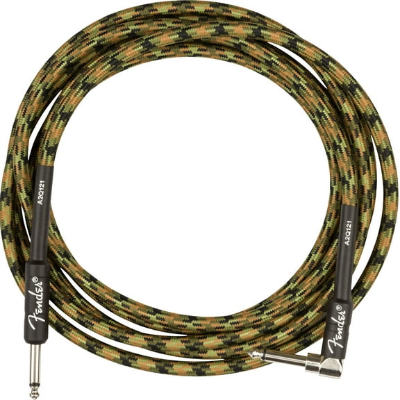 Fender 10-Foot Professional Instrument Cable, Straight-Angled, Woodland Camo - 1 Pack