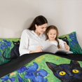 thumbnail image 5 of Manfei Animal Black Cat Bedding Comforter Set 2pcs for Boys Girls,Cartoon Floral Animal Twin Comforter Sets Microfiber,Chic Purple Flowers Breathable Bedding Set,Breathable Home Decor,Reversible, 5 of 8