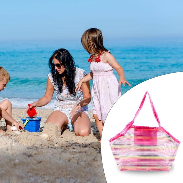 Mesh Beach Bag Toy Tote Bag bag Beach backpack Foldable Shell Beach Bag Backpack for Beach Picnic