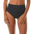 thumbnail image 2 of Carmen Marc Valvo BLACK Ruched High-Waist Bikini Swim Bottom, US Small, 2 of 4