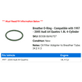 thumbnail image 2 of Breather O-Ring - Compatible with 1997 - 2005 Audi A4 Quattro 1.8L 4-Cylinder 1998 1999 2000 2001 2002 2003 2004, 2 of 2