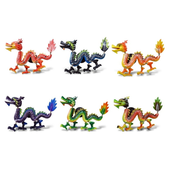 Puzzled COTA Global Dragon Refrigerator Bobble Magnets Set of 6 - Assorted Color Fun Cute Asian Dragon Bobble Head Magnets for Kitchen Fridge, Home Decor, Cool Office and Decorative Novelty - 6 Pack