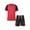 Red, variant on Haitryli  Boys Soccer Football Jersey Outfits V-Neck Short Sleeve T-Shirt and Shorts Set Kids Sports Team Training Uniform Green 5-6