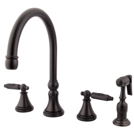 Gourmetier GS2795GLBS Widespread Kitchen Faucet with Brass Sprayer Oil Rubbed Bronze