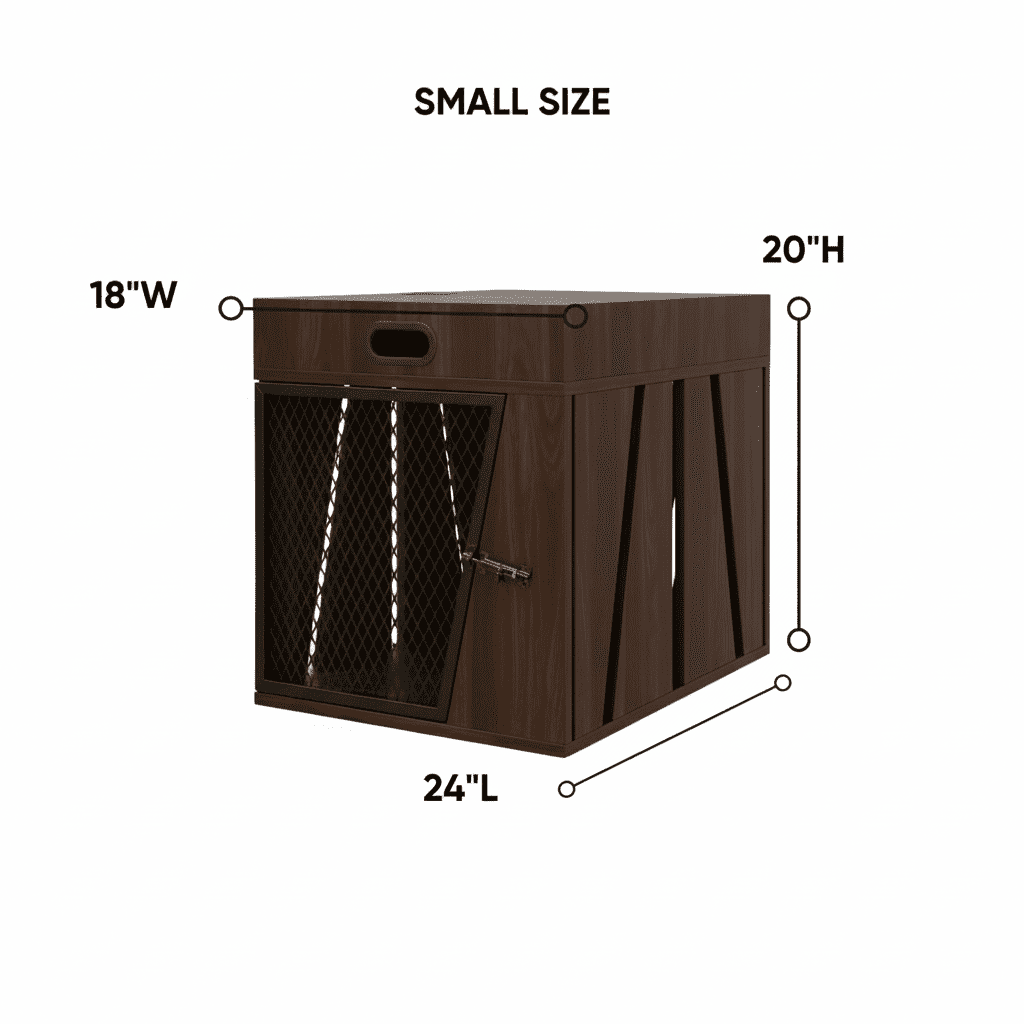 Lucky Kennels Penny Furniture Style Small Dark  Crate, 1-Door, 24" Wood for Dog