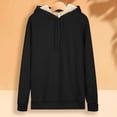 thumbnail image 4 of Women's Warm Lamb Wool Hoodie Solid Color Round Neck Long Sleeve Threaded Drawstring Casual Sweatshirt for Autumn Winter, 4 of 8