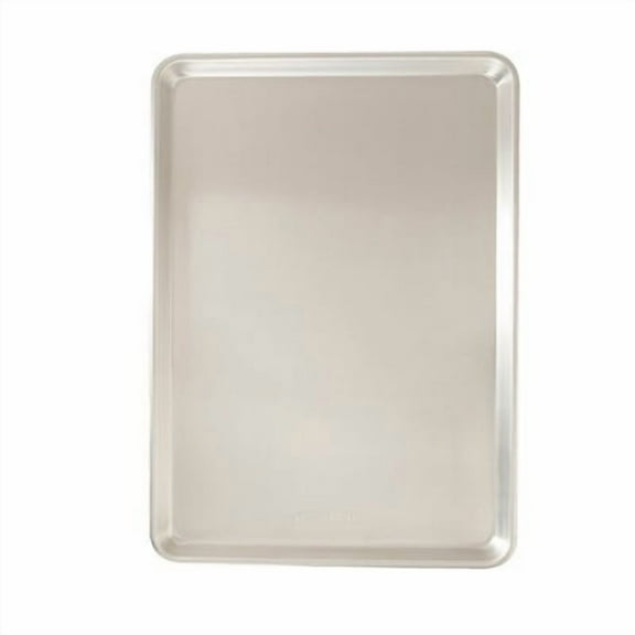 Jumbo Cookie Sheet: Aluminum Baking Pan, Hand Wash, Oven-Safe, Silver, 21x15x1