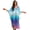 Blue Purple Mermaid Scale, variant on Celestial Sun Moon Stars Print Women Kaftan Dresses Plus Size Beach Cover Up Deep V-Neck Batwing Sleeves Swimsuit Coverups Summer Caftan Dress
