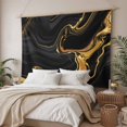 thumbnail image 3 of Marble Black Tapestry for Bedroom Wall Hanging Tapestry, Vintage Gold Art Abstract Farmhouse Ceiling Backdrop Tapestries Poster Blanket Wall Decor for Teens Room Living Room Dorm 51" x 59", 3 of 8