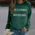 thumbnail image 2 of Mode Décontractée pour Femmes, Couleur Unie, Manches Longues, Imprimé Lettre, Col Rond, Chandail à Capuchon à Fermeture Éclair, Veste Active, Chandails en Molleton pour Femmes, 2 of 5