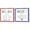 thumbnail image 2 of Wash Your Hands Brush Your Teeth by Fiona Stokes Gilbert Canvas Art Set of 2 14 inch X 14 inch Each, 2 of 4