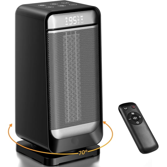 WAA 1500W Oscillating Space Heater Fast Heating,5 Modes,Remote & 24H Timer (Home/Office/Bedroom)