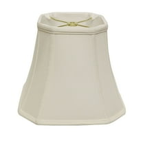 Square Lampshade - Cut Corner Bell Softback, White Fabric Shade for Table Lamp, 9x16x13 Inch