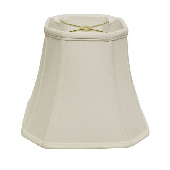 Square Lampshade - Cut Corner Bell Softback, White Fabric Shade for Table Lamp, 9x16x13 Inch