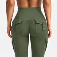 thumbnail image 3 of Carlikeit Women's Flare Leggings High Waisted Yoga Workout Pants with Cargo Pockets No Front Seam High Stretch Quick Dry Bootcut Leggings, 3 of 7