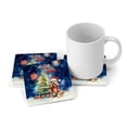 thumbnail image 3 of Merry Christmas and Happy New Year Santa Cocker Spaniel Holiday Xmas Winter Set of 4 Stone Coasters Cockers Dog Lover Gifts 4x4in Absorbent Soapstone Coaster - 00024, 3 of 5